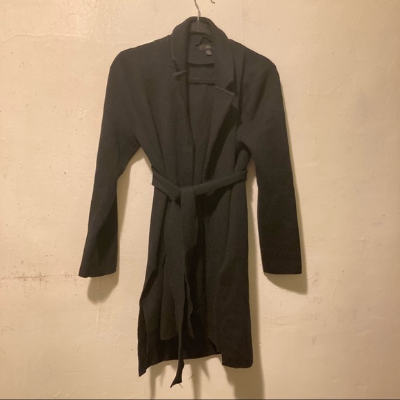 J. Crew Black Midi Sweater Cardigan Coat M - Picture 2 of 5